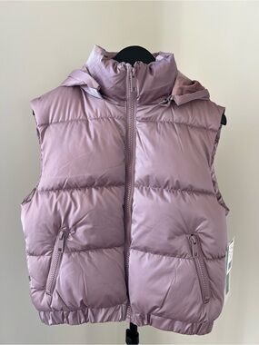 How Dare U Mauve Quilted Puffer Vest - Sleeveless Zip Front women’s M